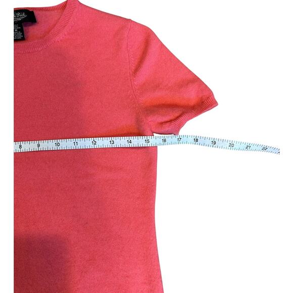PECK & PECK COLLECTION Pink 2-Ply 100% Cashmere Short Sleeve Sweater MEDIUM - Picture 4 of 7